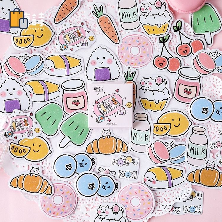 Set 45 miếng dán trang trí đa dụng xinh xắn dễ thương