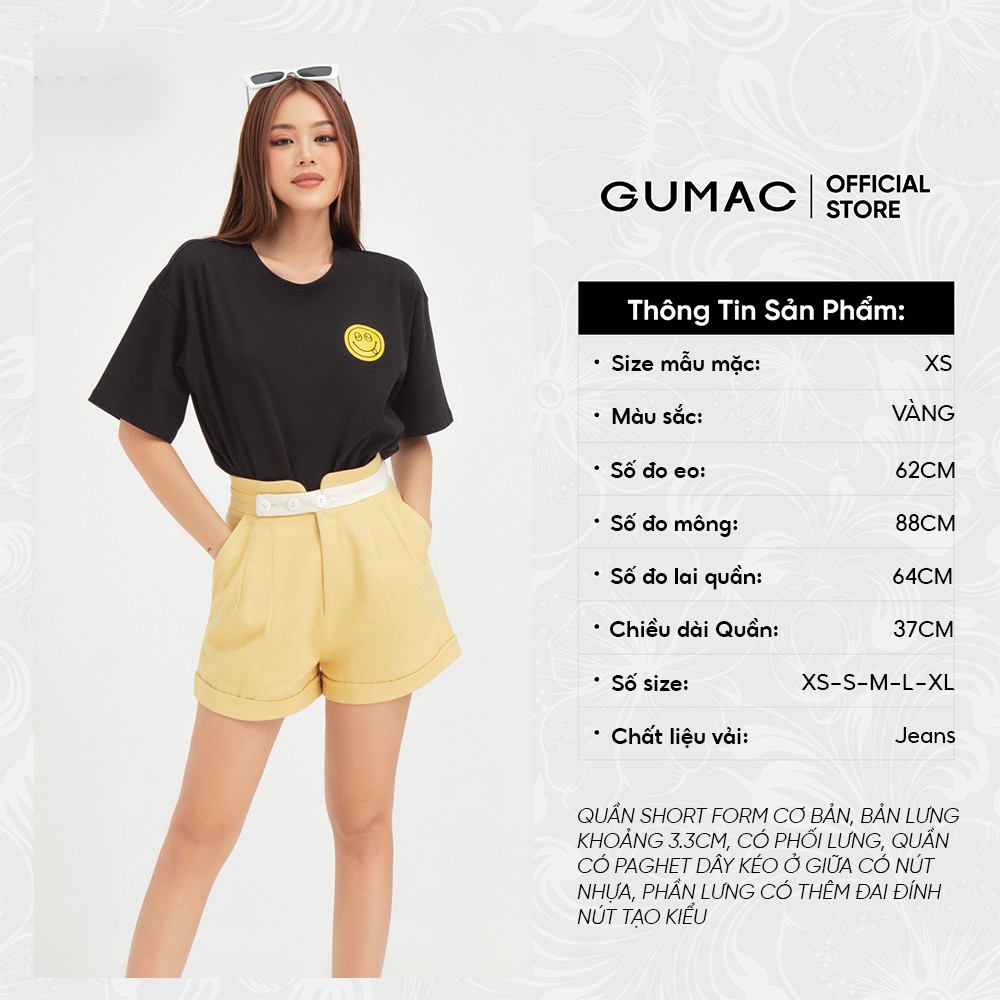 Quần short nữ 3 nút GUMAC phong cách năng động QB476 | BigBuy360 - bigbuy360.vn