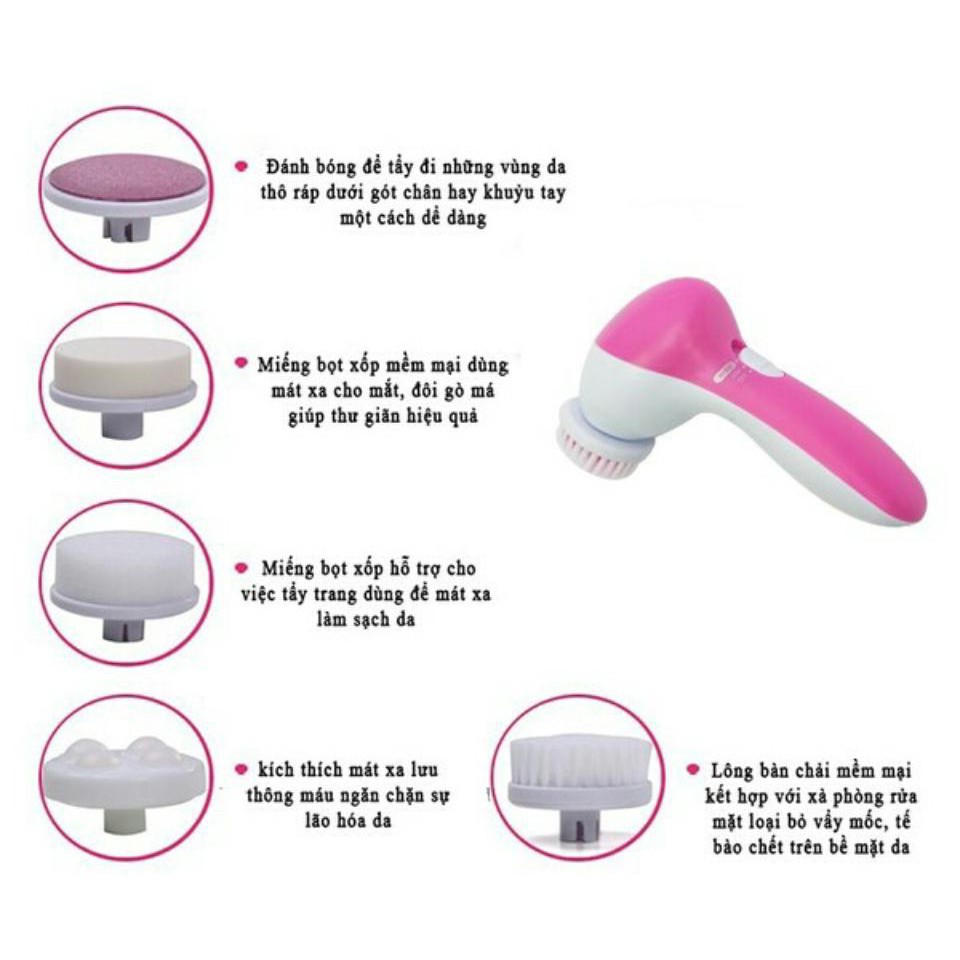 Máy xông hơi massage mặt Nano+ Máy rửa mặt 5in1 skin xoay