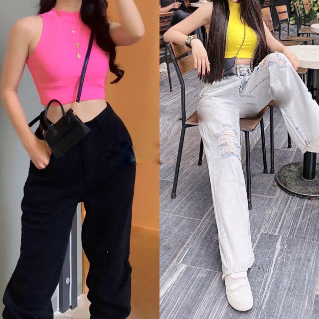 Áo thun croptop ba lỗ ôm ulzzang