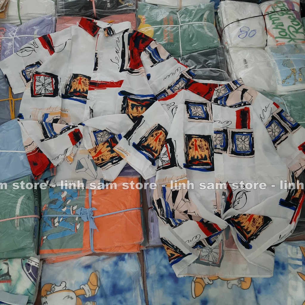 Áo sơ mi nữ in 3D cổ bẻ tay ngắn - lỡ dáng ulzzang freesize form rộng unisex mặc cặp, nhóm, in HÌNH VINTAGE Ô TRANH | BigBuy360 - bigbuy360.vn