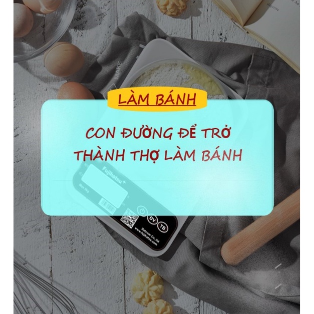 Cân Điện Tử, Chính Hãng Fujihatsu, Cân Điện Tử Nhà Bếp, Phiên Bản Tiếng Việt - Loại 5Kg - Có Chức Năng Trừ Bì