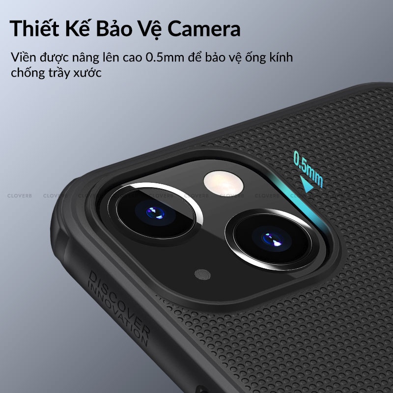Ốp Lưng iPhone 13 NILLKIN Super Frosted Shield Pro Viền TPU Mềm Chống Rơi, Lưng PC Cứng Chống Trầy, Viên Bảo Vệ Camera