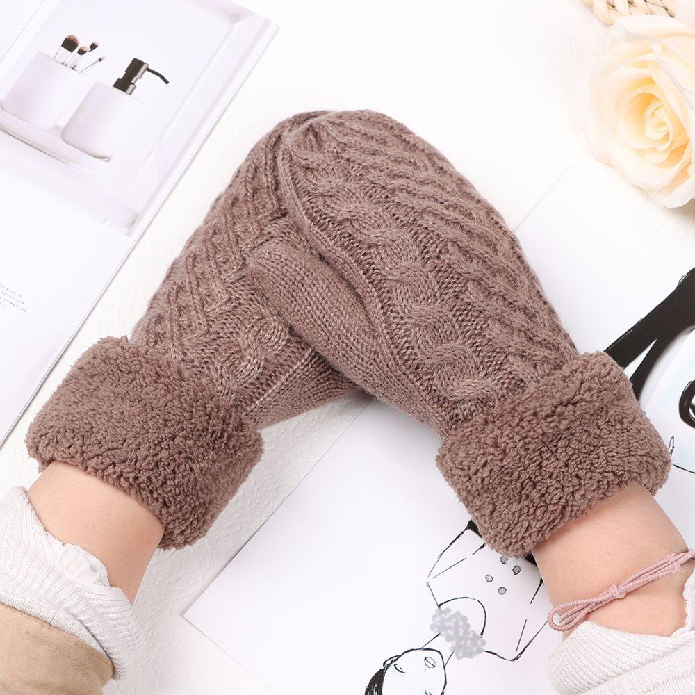 HS Găng Tay Dệt Kim Mềm Mại Dày Dặn Thoải Mái Cho Nữ
