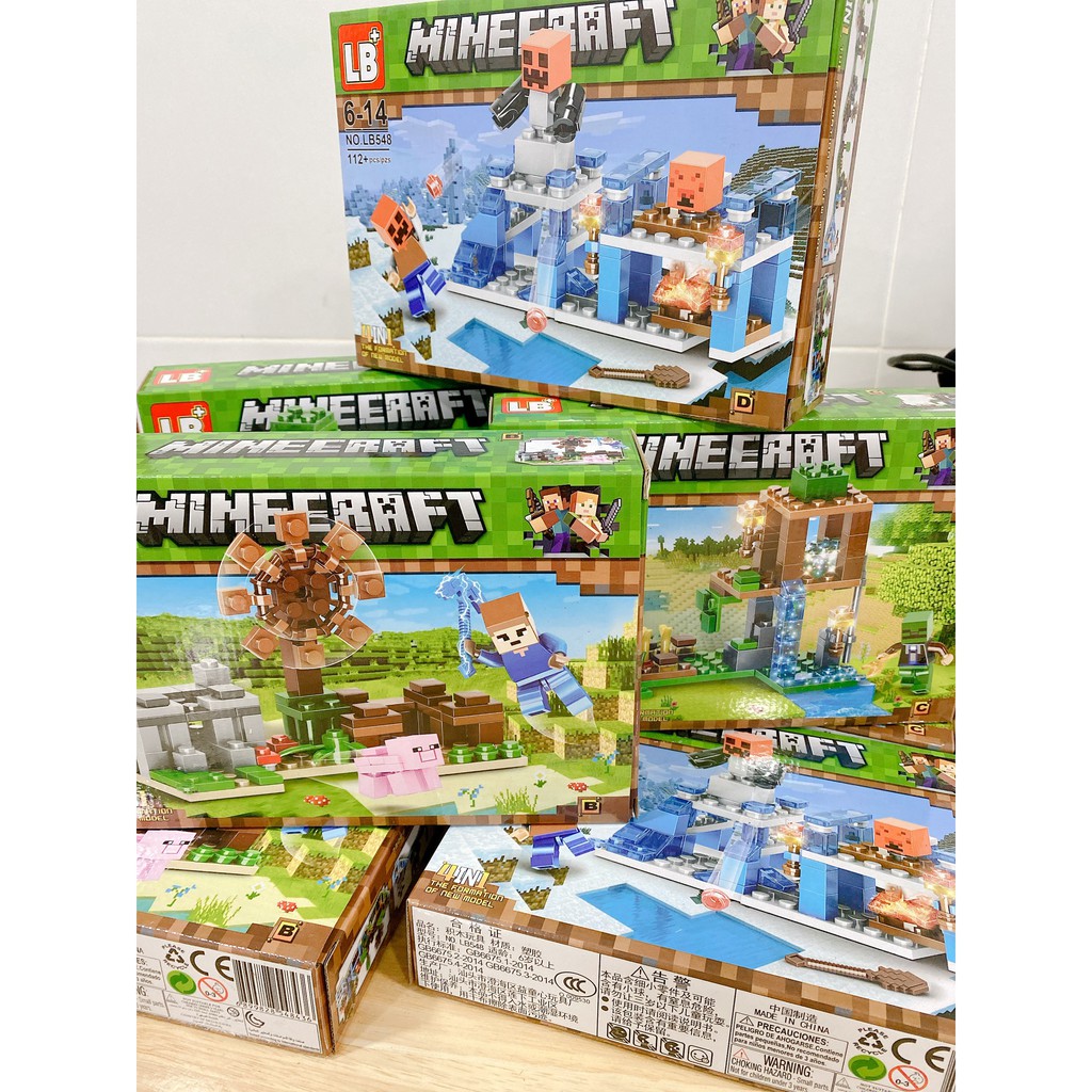Lắp ráp xếp hình non Lego Minecraft My world khu thác nước thần bí 4in1