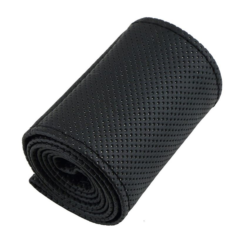 Bọc vô lăng xe ô tô bằng da màu đen kèm kim và chỉ