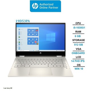 Laptop HP Pavilion x360 14-dw0062TU 19D53PA - Intel Core i5-1035G1, 8GB RAM, SSD 512GB, Intel UHD Graphics, 14 inch