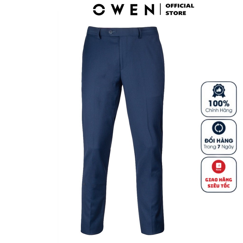 Quần Tây Nam Owen QS20537 Quần Âu Nam Dáng Slim Fit Màu Xanh Navy Trơn