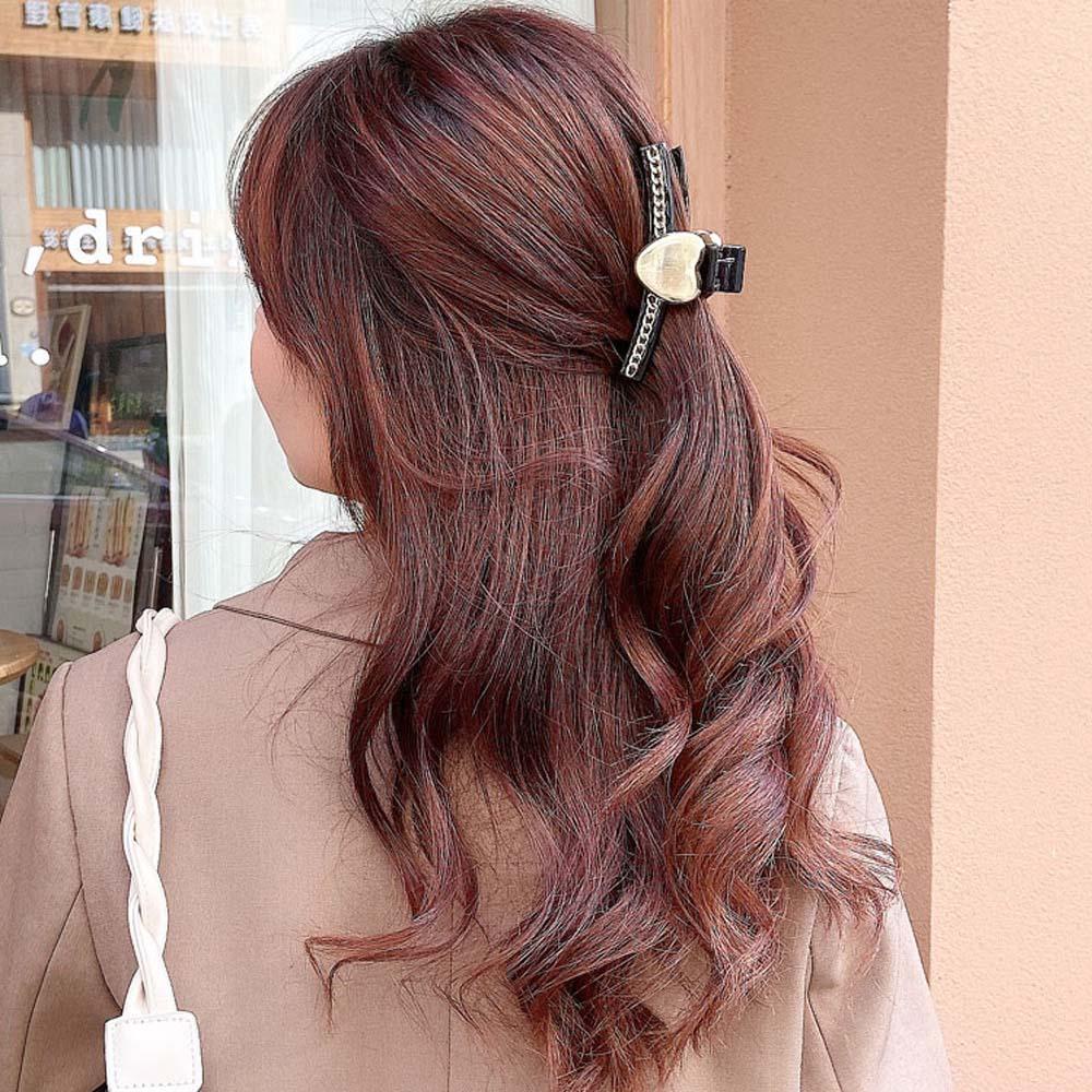 Kẹp Tóc Càng Cua Đính Nơ Bằng Nhựa Màu Đen Phong Cách Retro Cá Tính