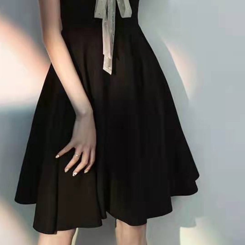 Đầm midi nữ tay phồng thời trang mùa hè phong cách Hàn Quốc