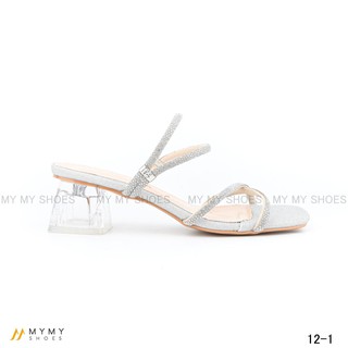 Sandal kim tuyến dây chéo gót vuông trong 5p my my shoes 12-1