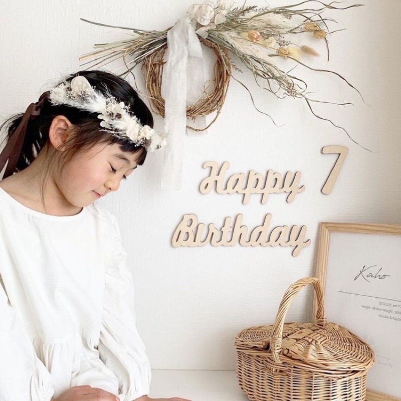 Chữ Happy Birthday gỗ kèm số gỗ