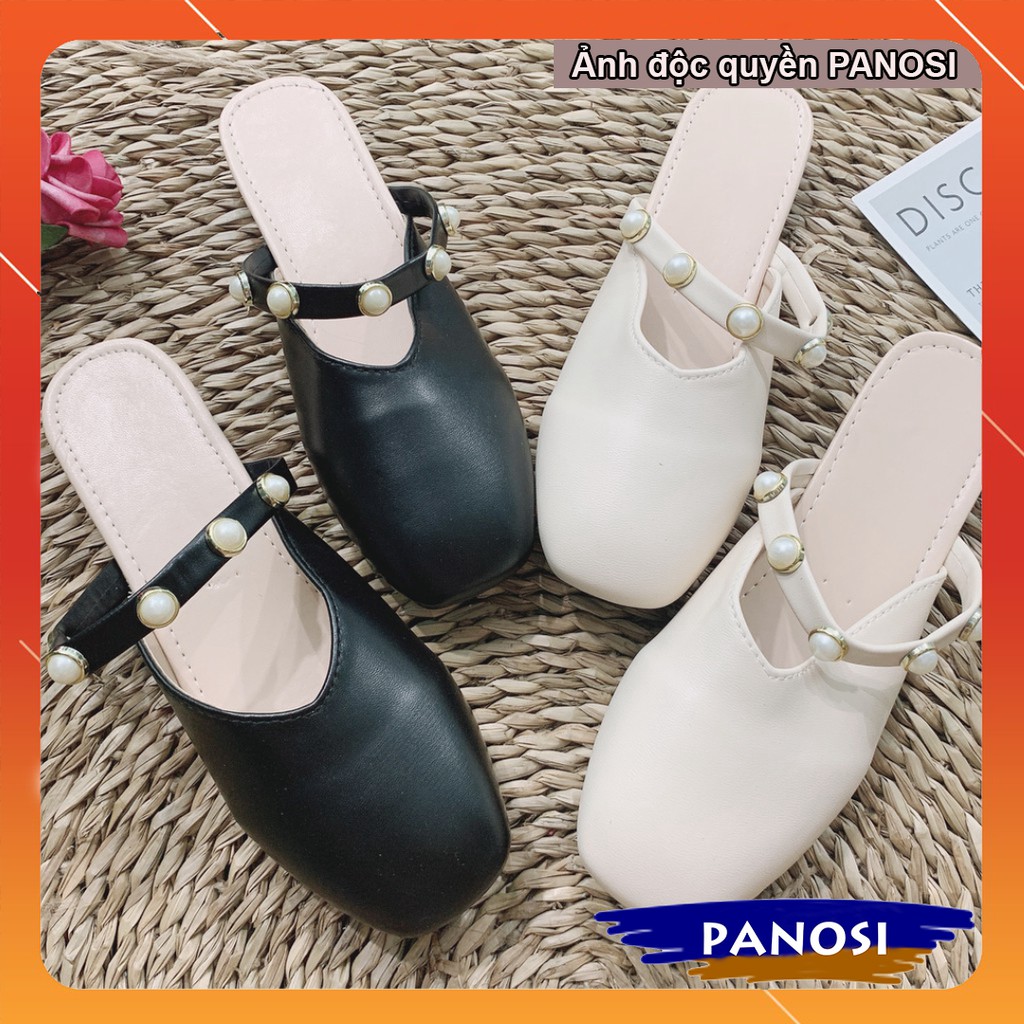 Giày sục nữ mũi tròn đính chuỗi ngọc sanh chảnh S358 | BigBuy360 - bigbuy360.vn