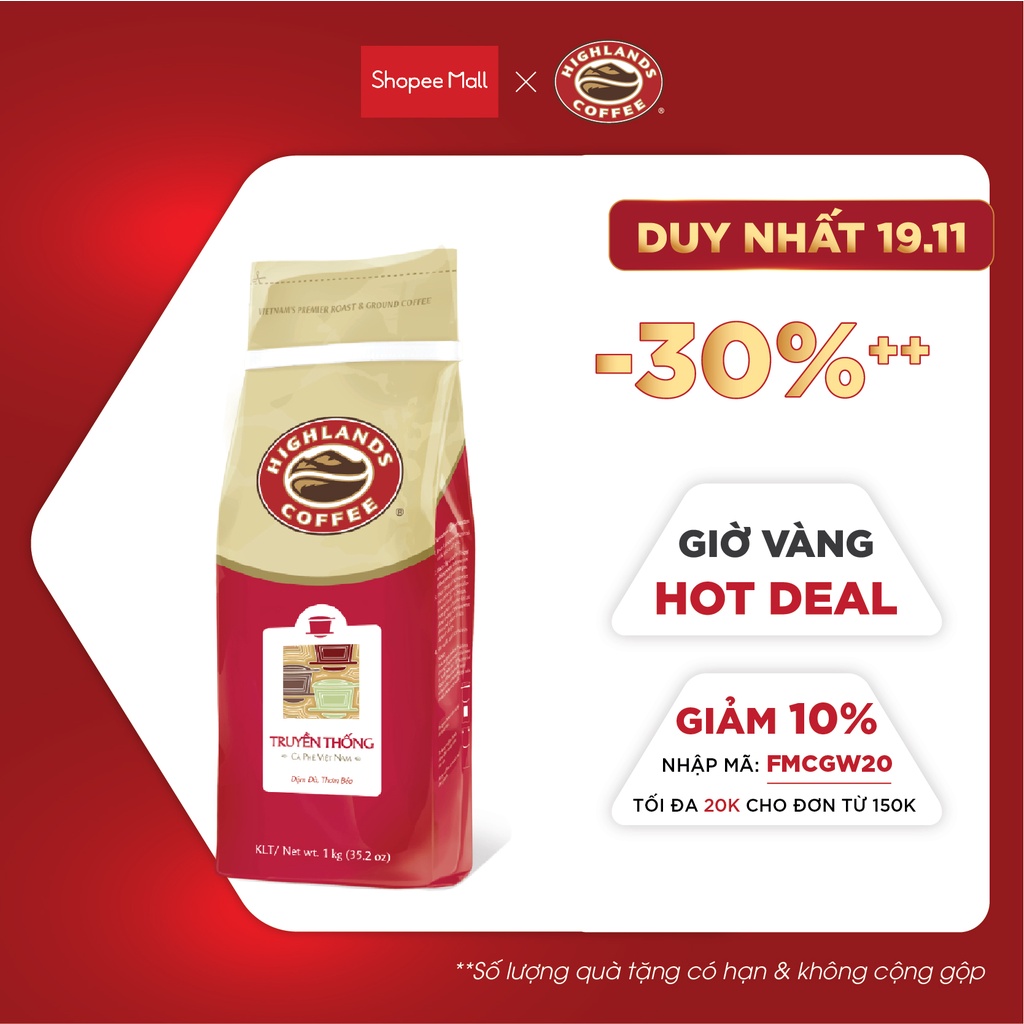 Cà Phê Bột Truyền Thống Highlands Coffee 1kg/túi | BigBuy360 - bigbuy360.vn