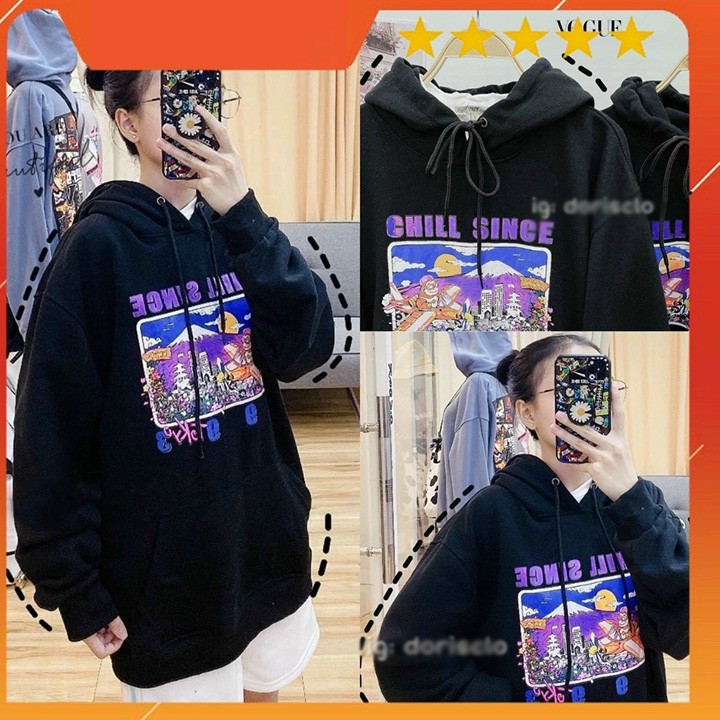 ÁO HOODIE - ÁO KHOÁC NỈ NGOẠI Form Dơi Tay Phồng Chill Since 1993 (HD2500 - Kèm Ảnh Thật)