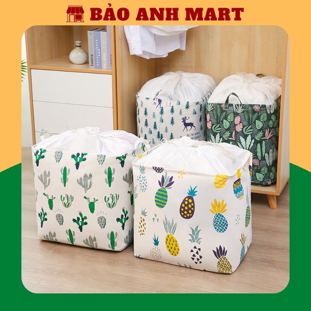 Túi đựng đồ canvas vintage không thấm nước, túi đồ đa năng chuyển nhà, túi đựng chăn màn, cất quần áo bền đẹp