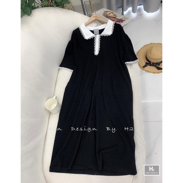 Đầm dáng suông cổ Polo phong cách retro siêu xinh