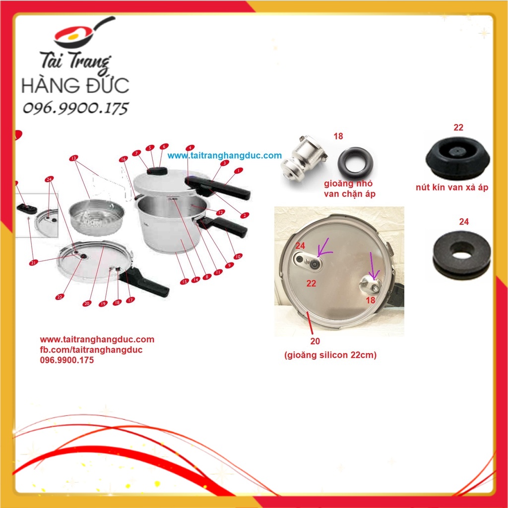 PHỤ KIỆN THAY THẾ NỒI ÁP SUẤT FISSLER VITAQUICK