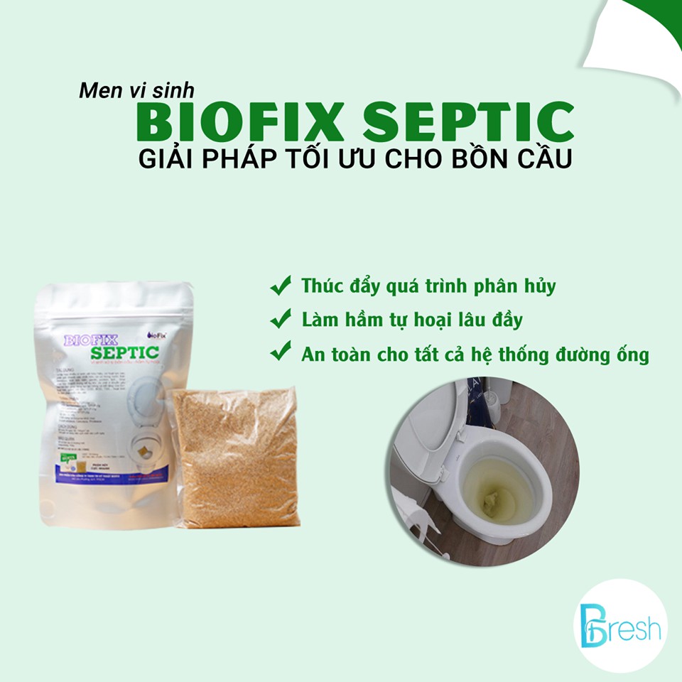 Combo (Biofix Septic + Biofix SOC S) Vi sinh xử lý và khử mùi hầm tự hoại, bồn cầu.