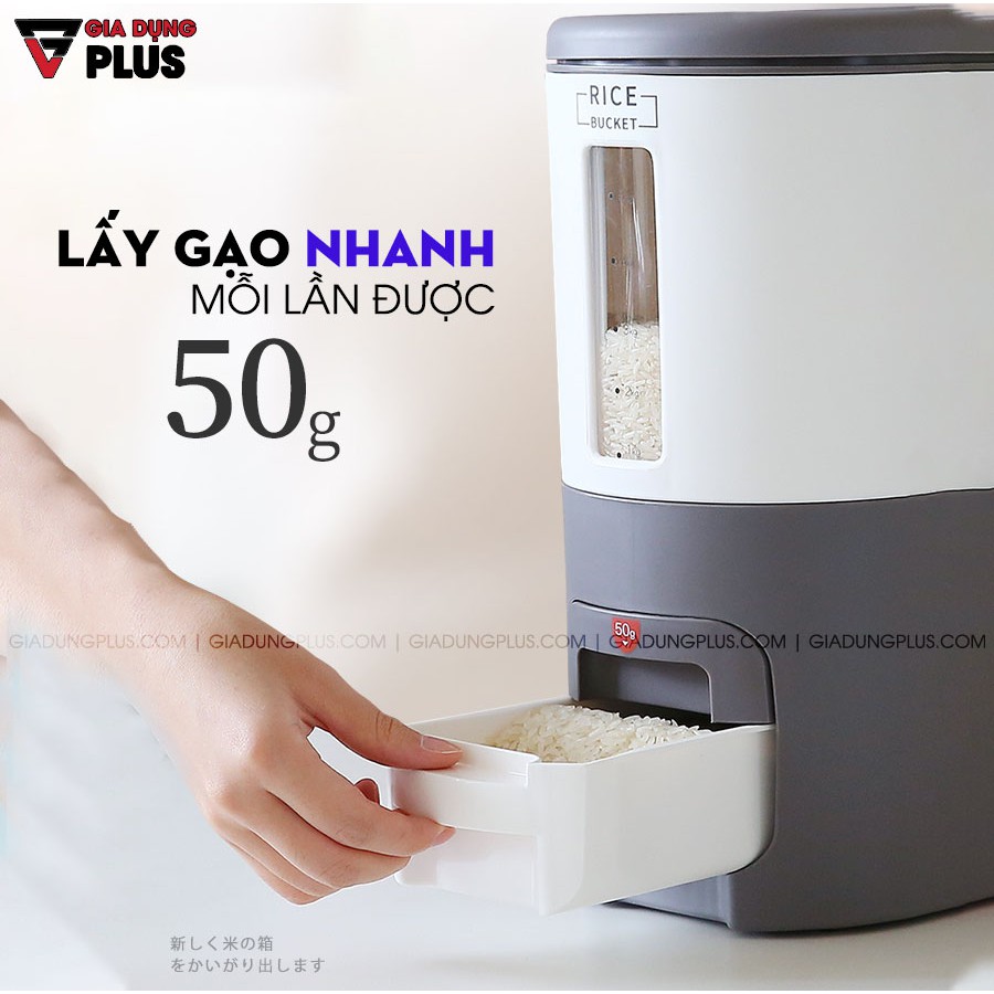 Thùng đựng gạo thông minh kiểu Nhật - đựng đậu, petfood, gạo nếp, gạo tẻ các loại cực kỳ gọn gàng