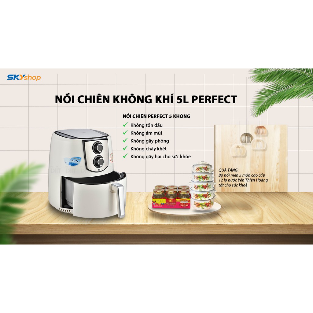 Nồi Chiên Không Dầu 5L GLA 768 Perfect Kèm Quà Tặng