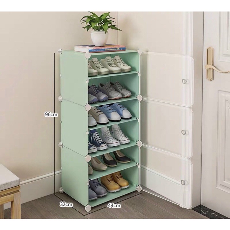 Tủ giày ghép thông minh 6 ngăn chia ô để được 12 đôi giày dép