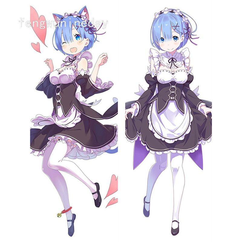 Vỏ Gối In Hình Cô Gái Anime Nhật Bản Dakimakura Rem Ram