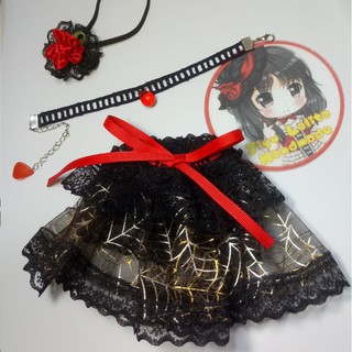 Outfit doll 15cm/17cm/20cm - Váy Halloween mạng nhện