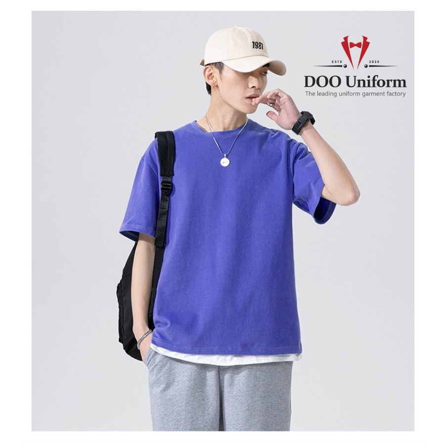 [DOO T-SHIRT] Áo Thun Màu Tím Uniex Nam (Cotton 65/35)