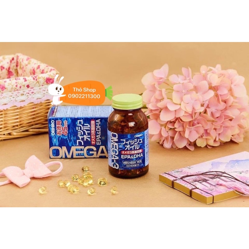 Viên uống dầu cá Omega-3 hỗ trợ tim mạch Orihiro 180 viên