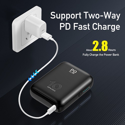 Sạc Dự Phòng AWEI P115K 9000mAh PD 22.5W Hỗ Trợ Sạc Nhanh Kích Thước Nhỏ Gọn