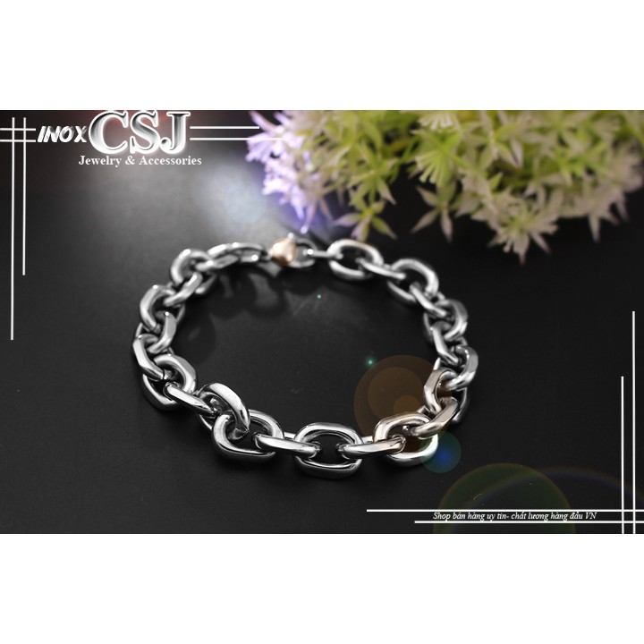 Lắc tay nam inox chữ cong to đại 10ly cực ngầu LN081