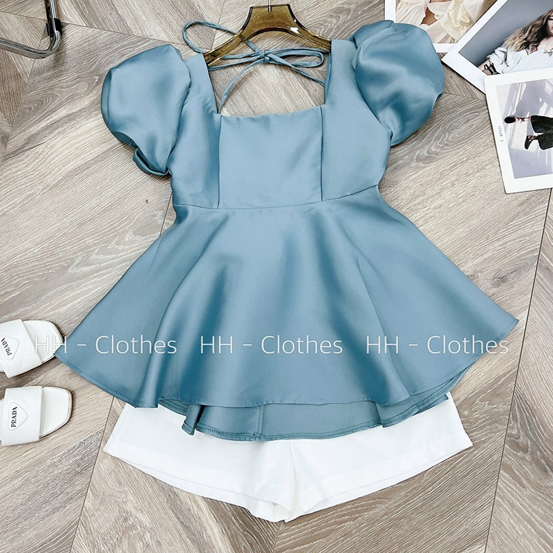 Set Bộ Babydoll Mix Quần Sooc Hàng Quảng Châu Loại 1 SB012