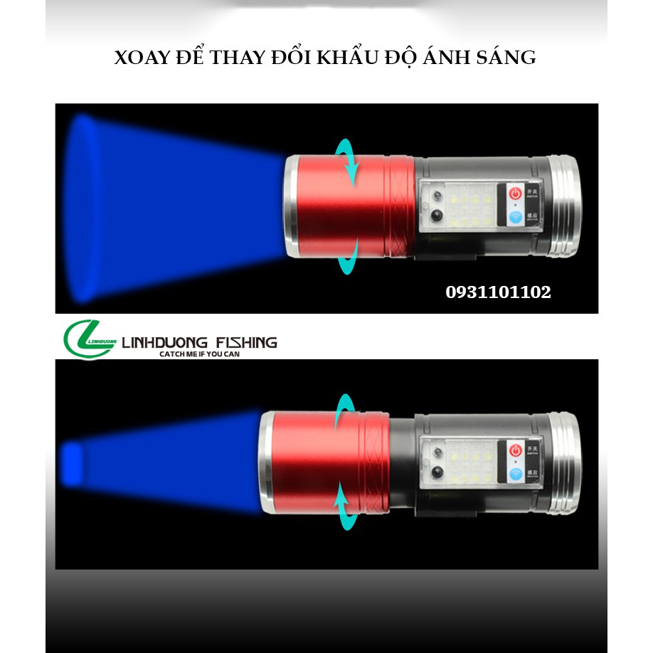 Đèn led câu cá ban đêm có cảm ứng + Chân đỡ đèn Hàng đẹp chất lượng đảm bảo.