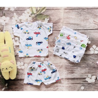 Hoạ tiết xinh- Combo 5 bộ quần áo trẻ sơ sinh(4-16kg)