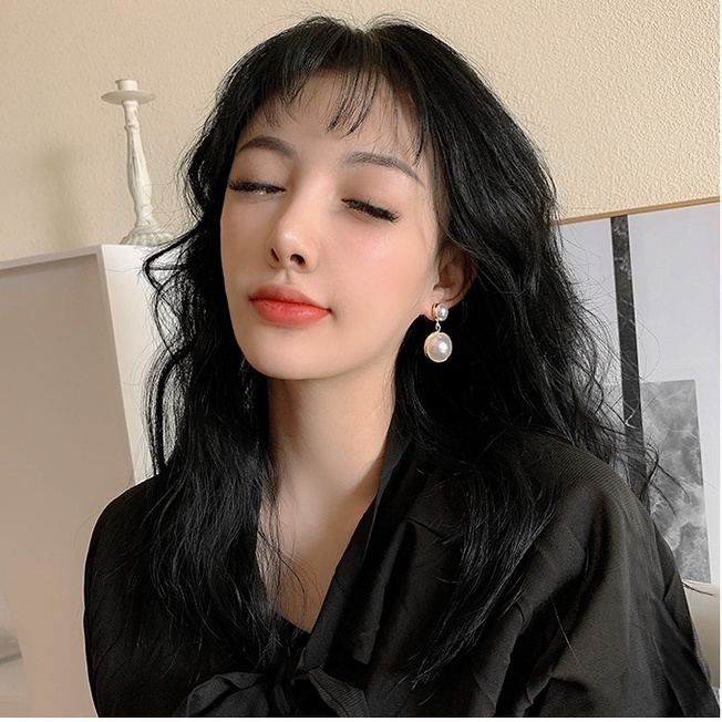 Khuyên tai đính ngọc trai giả cỡ lớn thời trang sang trọng cho nữ