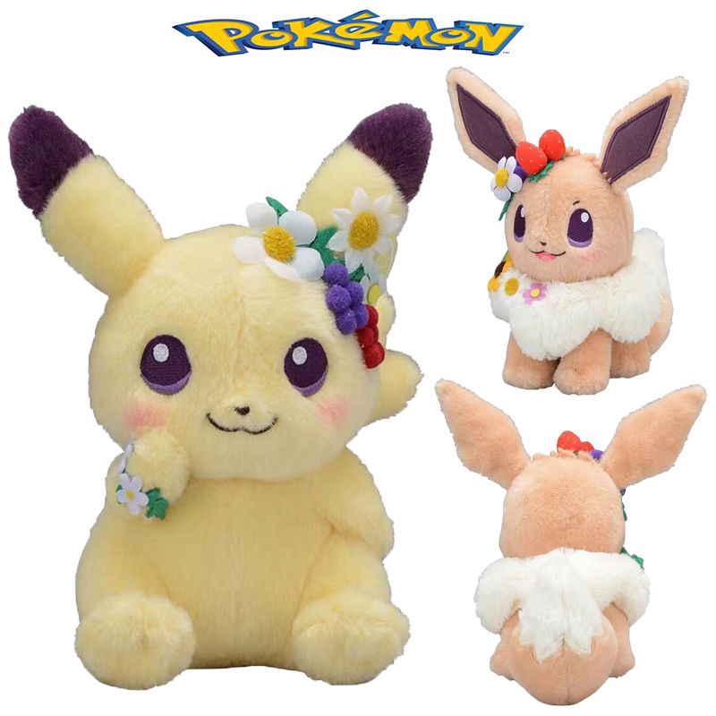 đồ chơi nhồi bông Pokemon Fete Spring Eevee & Pikachu