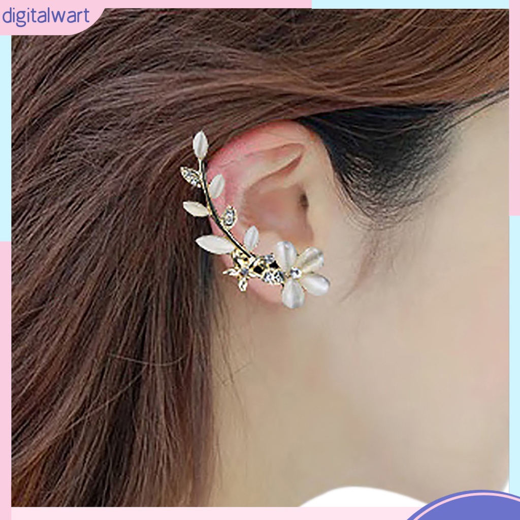 Khuyên kẹp vành tai hình hoa đính đá xinh xắn cho nữ