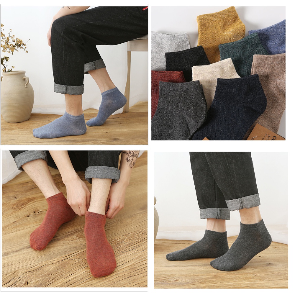 Tất nam cổ ngắn cao cấp cotton chống hôi chân