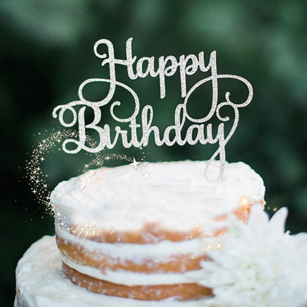 Que Chữ Happy Birthday LấP LáNh CắM Trang Trí BáNh Kem