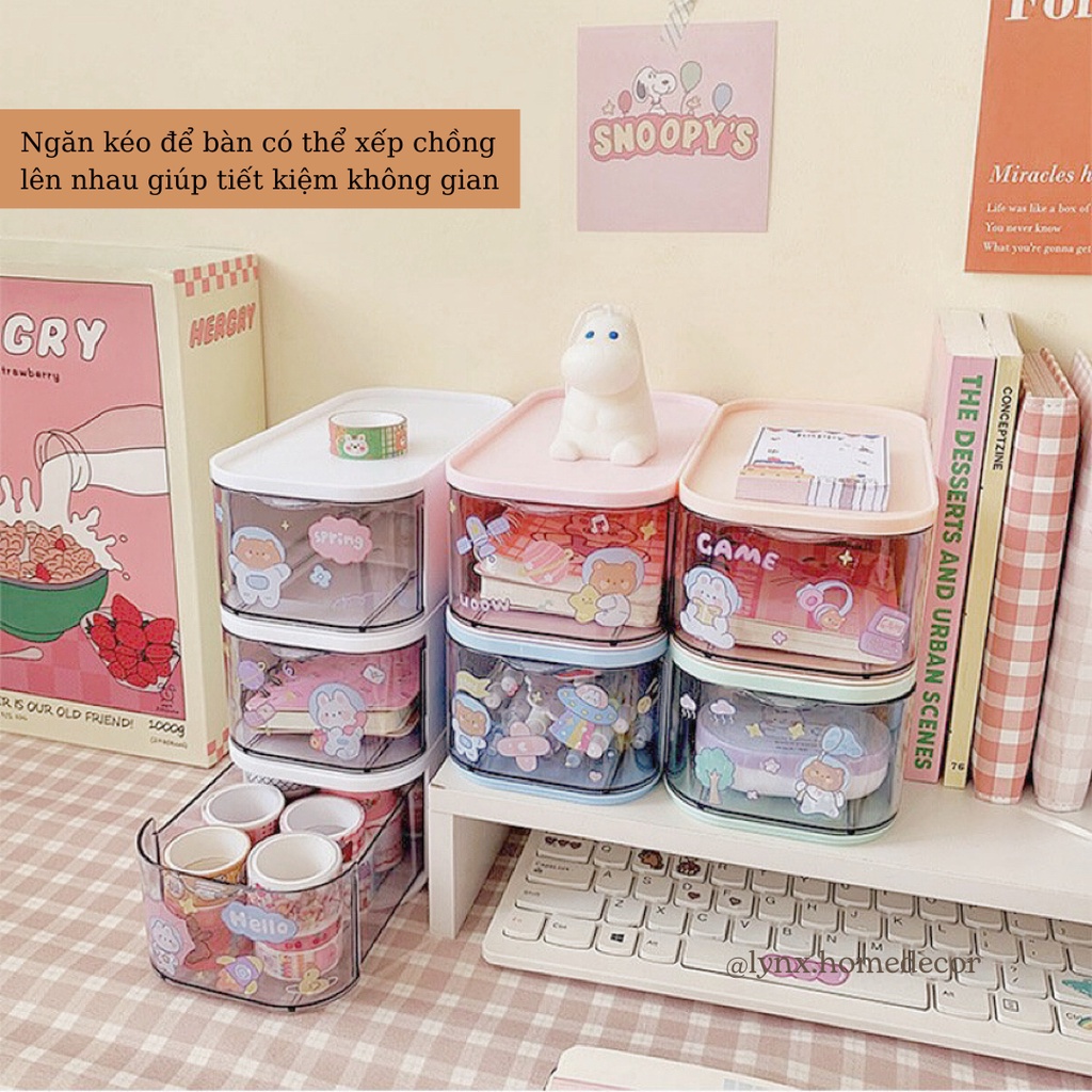 Tủ Đựng Đồ Ngăn Kéo Xếp Chồng Màu Pastel Kẹo Ngọt Dễ Thương Lynx Home