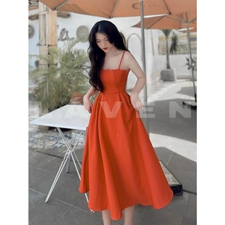 Đầm xòe 2 dây duyên dáng ( có mút )