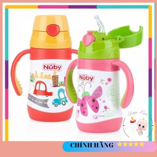 [CHÍNH HÃNG USA] Bình uống nước cho bé có ống hút bằng Inox giữ nhiệt 2 chiều nóng lạnh, dung tích 280ml