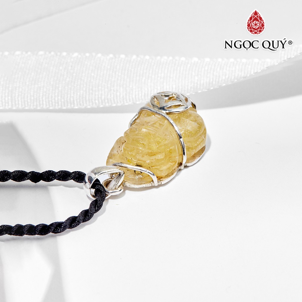 Mặt Dây Chuyền Tỳ Hưu TA Tóc Vàng Bọc Bạc - Ngọc Quý