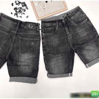 Quần Short Jean Nam rin chất bò nam màu xám đen co giãn 4 chiều HA35
