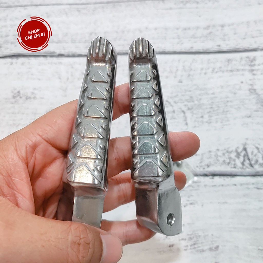 Gác chân sau nhôm mẫu cá xấu sáng bóng, bền bỉ lắp xe Honda Yamaha