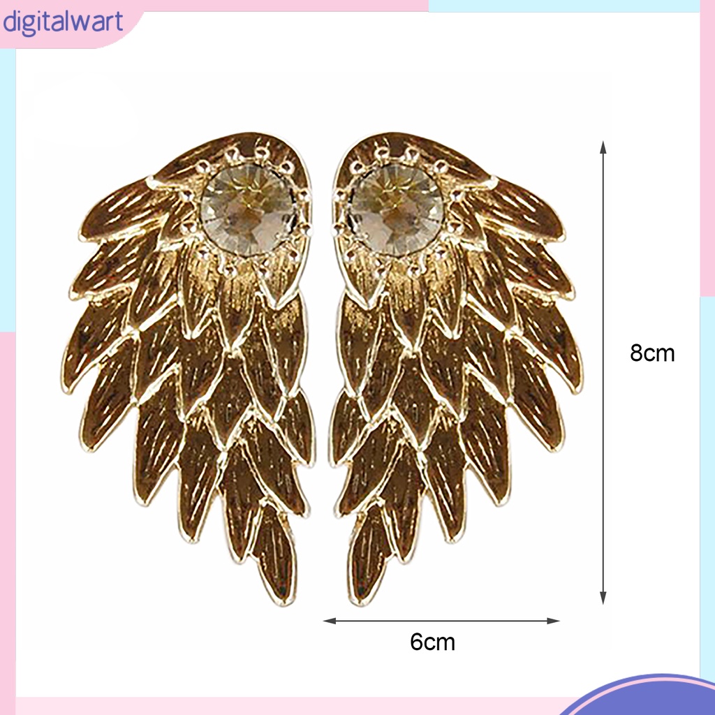 Dg✌❤ 1 Cặp Bông Tai Hợp Kim Hình Đôi Cánh Thiên Thần Đính Đá Thời Trang Giáng Sinh Dành Cho Nữ