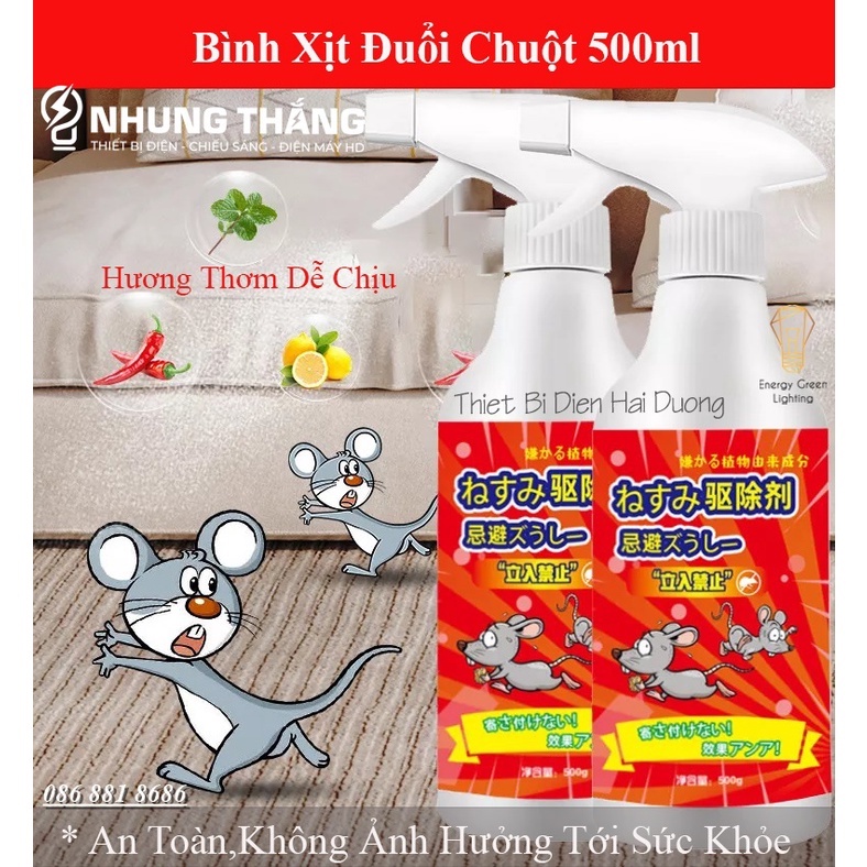 Bình Xịt Đuổi Chuột Thành Phần Tự Nhiên Sử Dụng Công Nghệ Nhật An Toàn Và Hiệu Quả - Dung Tích 500ml