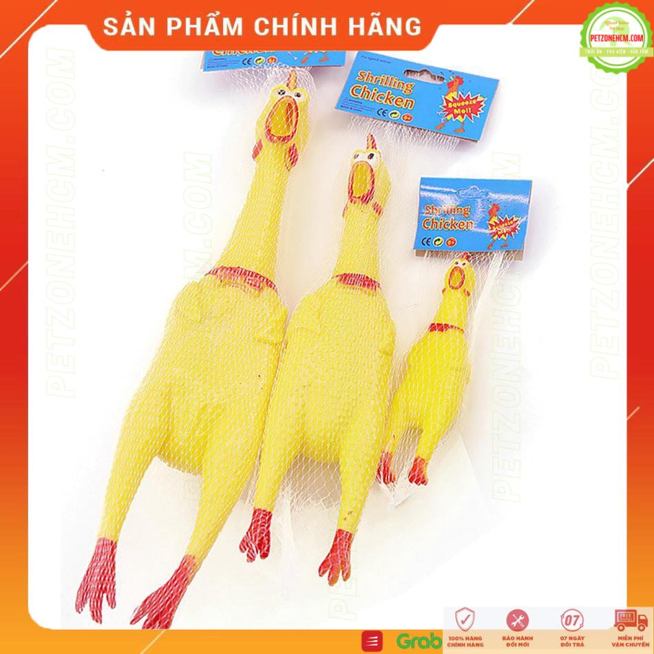 Đồ chơi tương tác chó mèo  FREESHIP  đồ chơi Con gà phát âm thanh chút chít có 3 size tương tác với thú cưng