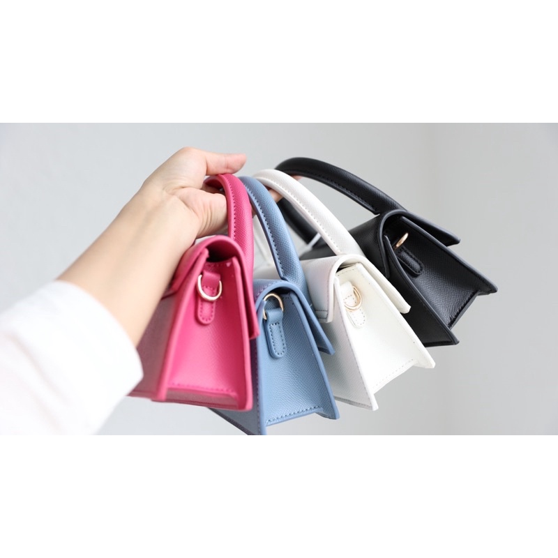 Túi Xách Jacquemus Bản Ngang Trắng Đen Xanh Hồng